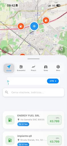TankFuel Realtime Nav Screenshot